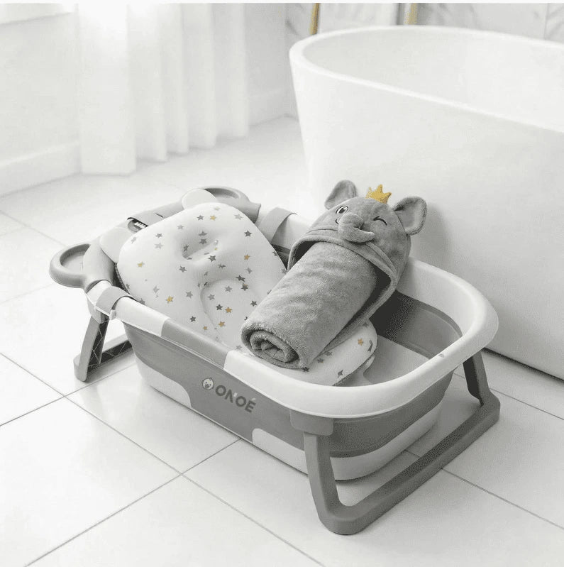 Baignoire pliable pour bébé avec thermomètre et coussin inclus