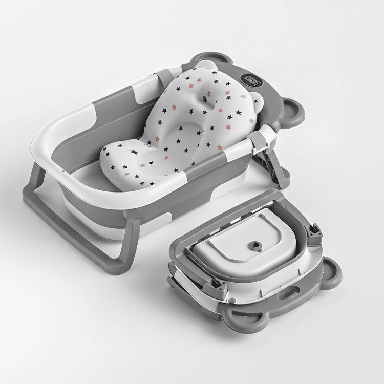 Baignoire pliable pour bébé avec thermomètre et coussin inclus